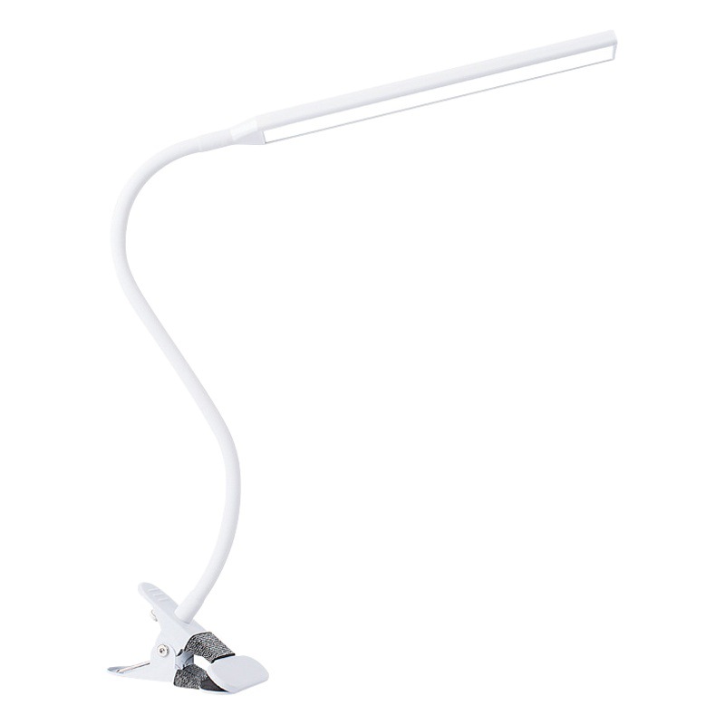 Luz de clip LED estudiante universitario protección de los ojos escritorio plug-in lámpara larga cabeza puesto noche mercado emergencia recargable oscurecimiento lámpara de mesa