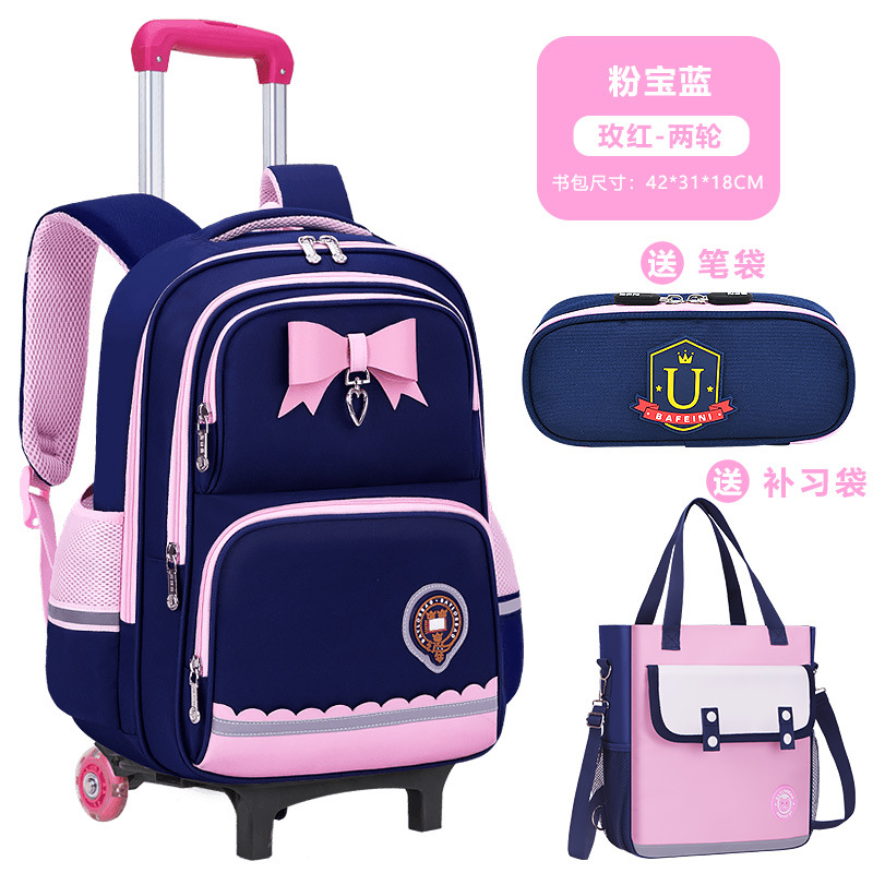 Nueva mochila de tirón para estudiantes de escuela primaria niñas 2 - 3 - 5 - 6 grados mochila de hombro para niños de gran capacidad impermeable para reducir la carga