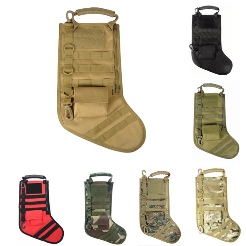 Bolsa de calcetines de Navidad tácticos de montaje MOLLE para exteriores