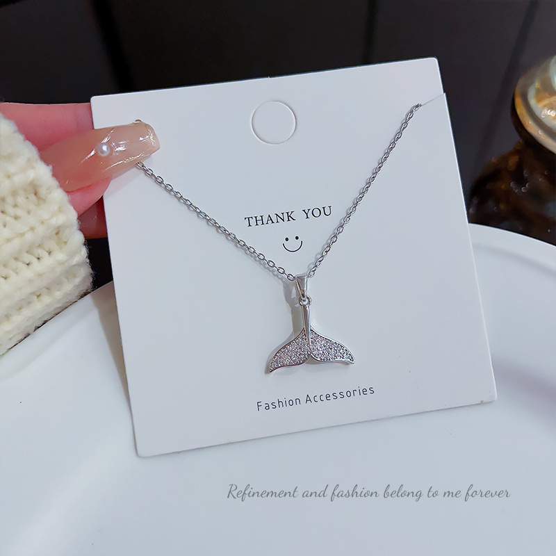Fish Tail Pendant Necklace Titanium Steel Women's Fine Jewellery_voghion.com
