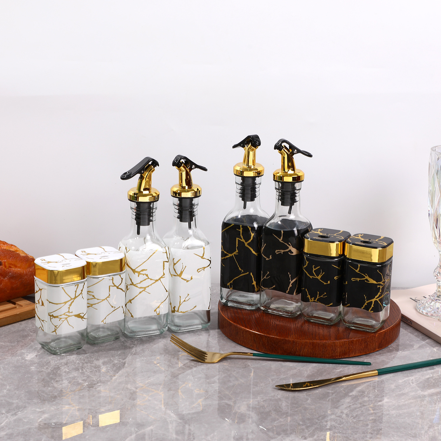 Botella de condimento acrílico caja de condimento de cocina set casero pimienta sal botella de sellado frasco de condimento de barbacoa