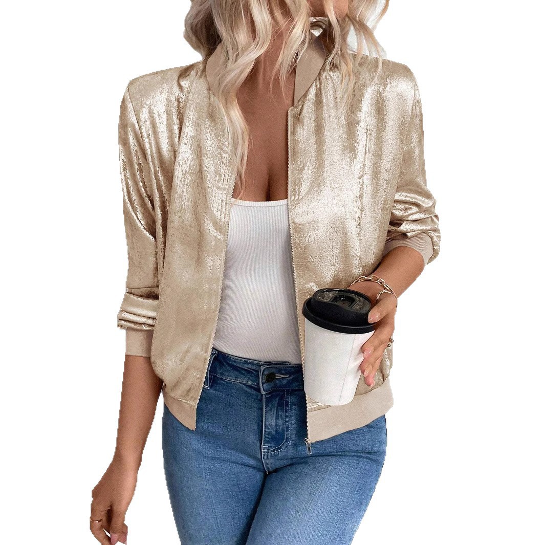 Autumn Women's Short-Sleeved Solid-Color Jacket With Multiple Pockets-Versatile Casual Outfit_voghion.com