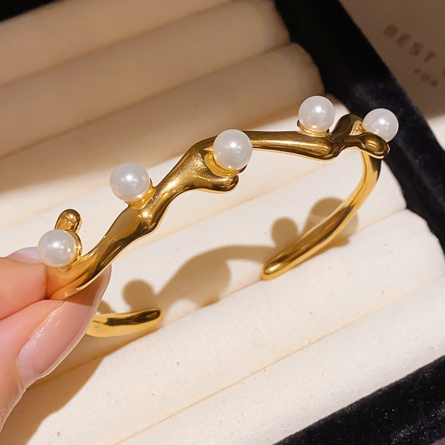 El temperamento francés arco de zircon pulsera de doble capa dulce ins pulsera de viento lujoso ligero de alto nivel sensación de joyas versátiles para mujeres