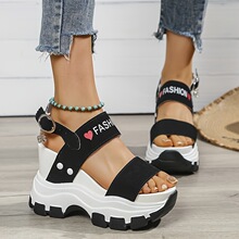 E 31621 Thick Sole Wedge Casual Sandals ����¸���Ь �羳��
