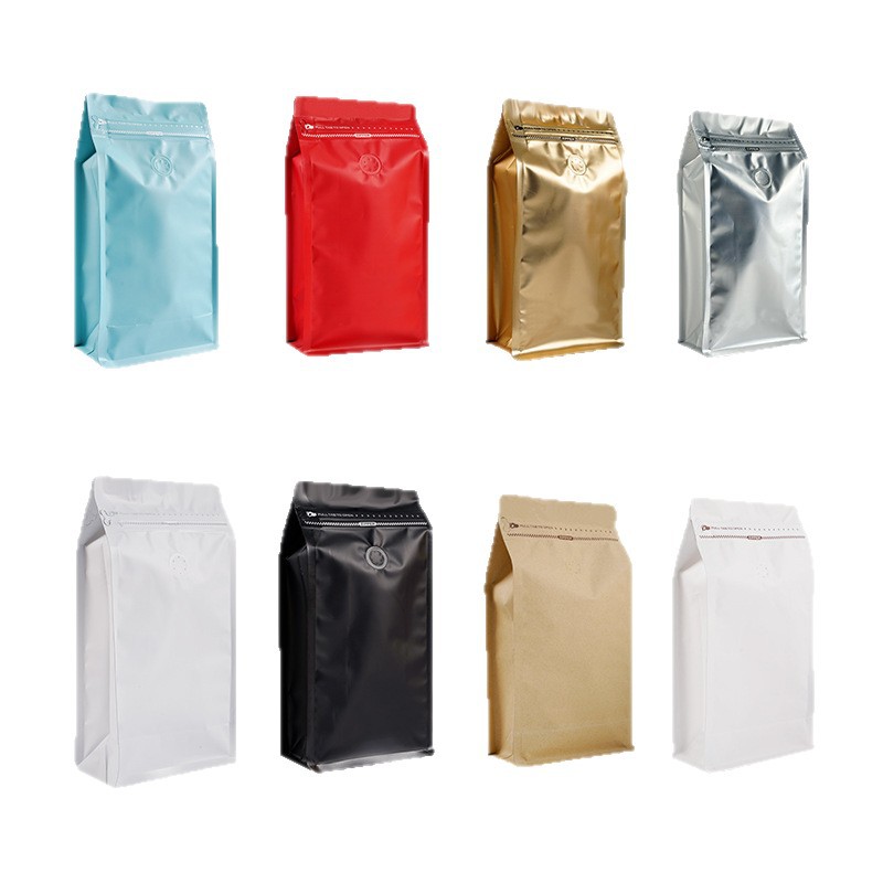 Bolsa de embalaje especial de grado alimenticio, papel de aluminio sellado de té, sellado autoportante, sellado de ocho lados, almacenamiento, sellado, bolsa de café temu