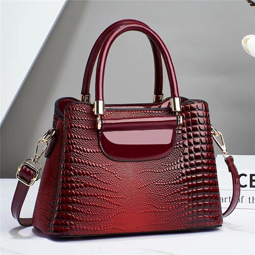 Cross-border mom bag new fashion fashion crocodile pattern texture handbag one-shoulder crossbody temperament large capacity women's bag