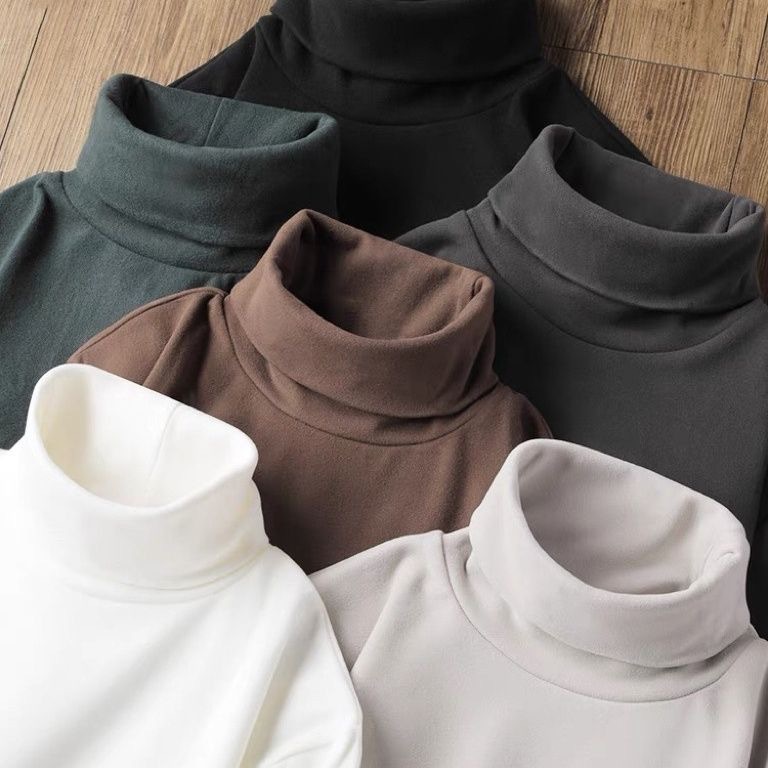 양면 벨벳 하이 칼라 베이스 셔츠 남자의 가을 겨울 패션 단색 기모 두꺼운 편안한 따뜻한 내부 긴팔 티셔츠