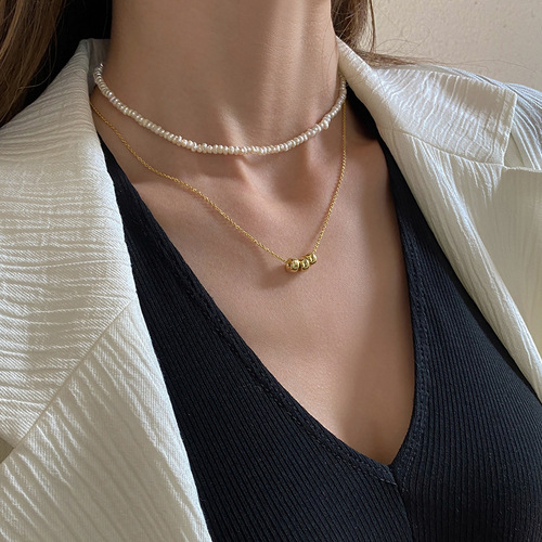 Korean-style fashionable new three-ring necklace creative simple versatile women's necklace accessory trendy accessories cross-border supply wholesale