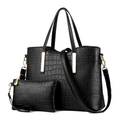 〖Drop Shipping Women's Handbags〗2021 New Arrival European & American Style, Minimalist Design, Large Croc-Print Bag, One-Shoulder Bag with Maternity Bag&mdash;Two-Piece Set