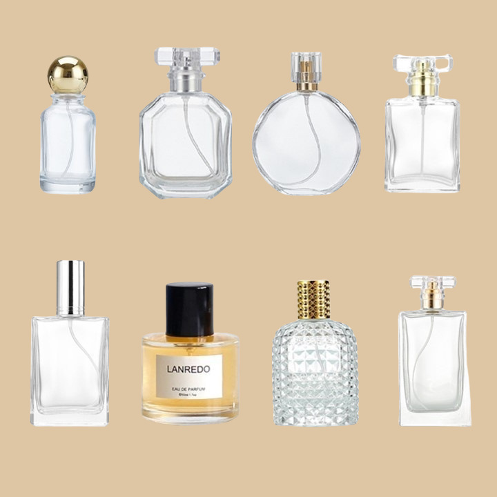 现货批发透明玻璃香水瓶卡口瓶便携式喷雾30ml 50ml 100ml香水瓶