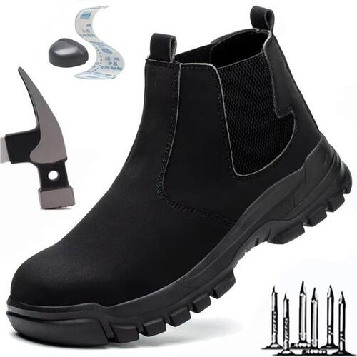 Y6502026 New men's steel-toed work boots are waterproof and impact-resistant