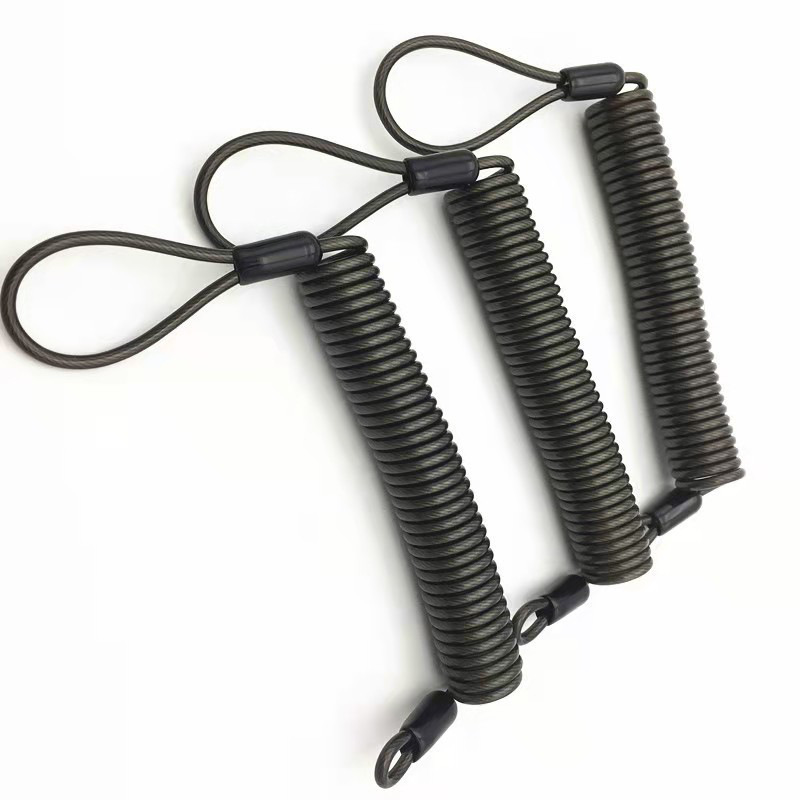 头盔摩托车碟刹锁防盗弹簧提醒绳 欧美创意旅行钢丝绳