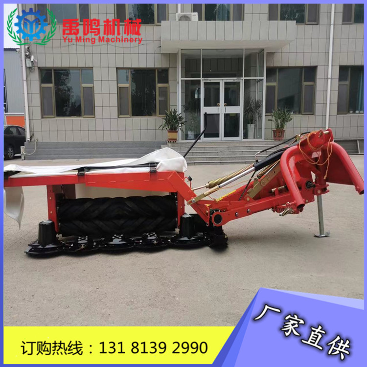 收割苜蓿牧草机器四轮拖拉机带五盘苜蓿艾草牧草收割压扁机好用的