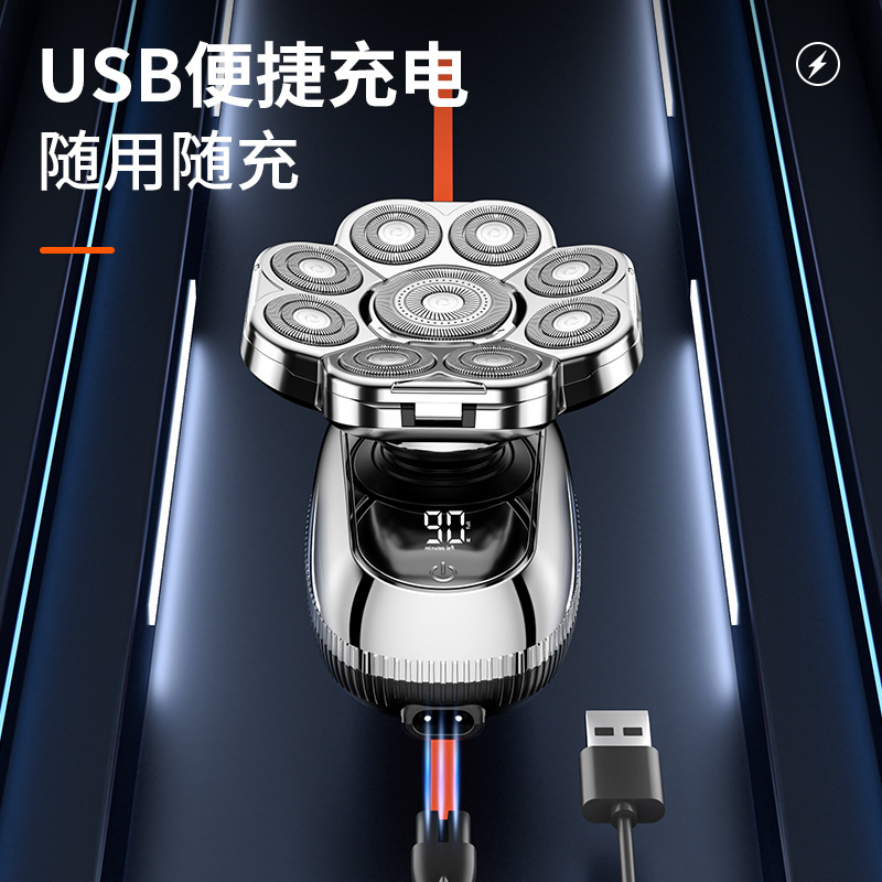 Cuerpo completo impermeable hombres hogar Shaver 6-en-1 multifuncional eléctrico afeitadora corte de pelo nariz pelo traje al por mayor