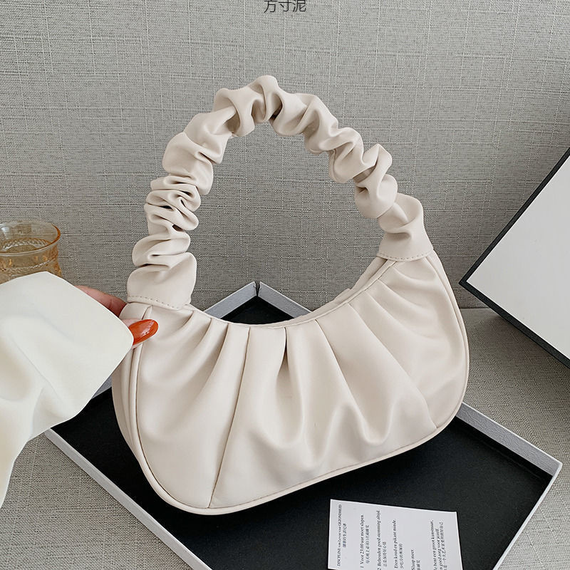 French Style Pleated Cloud Bag Women's Elegant Shoulder Handbag_voghion.com