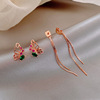 Silver needle, fashionable earrings, crystal, silver 925 sample, internet celebrity, wholesale