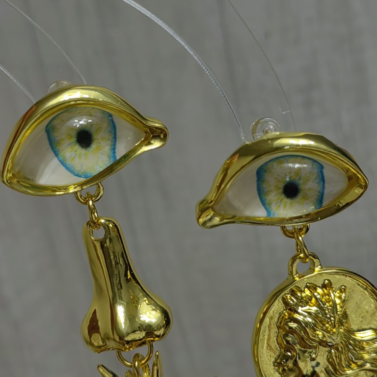 1 Pair Funny Eye Copper Drop Earrings display picture 7