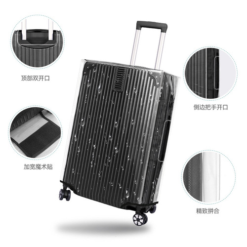 30mm Thick Luggage Protection Cover Durable Waterproof Stain-Resistant Study Travel Suitcase Anti-Dust Suitcase Cover Transparent Suitcase Bag