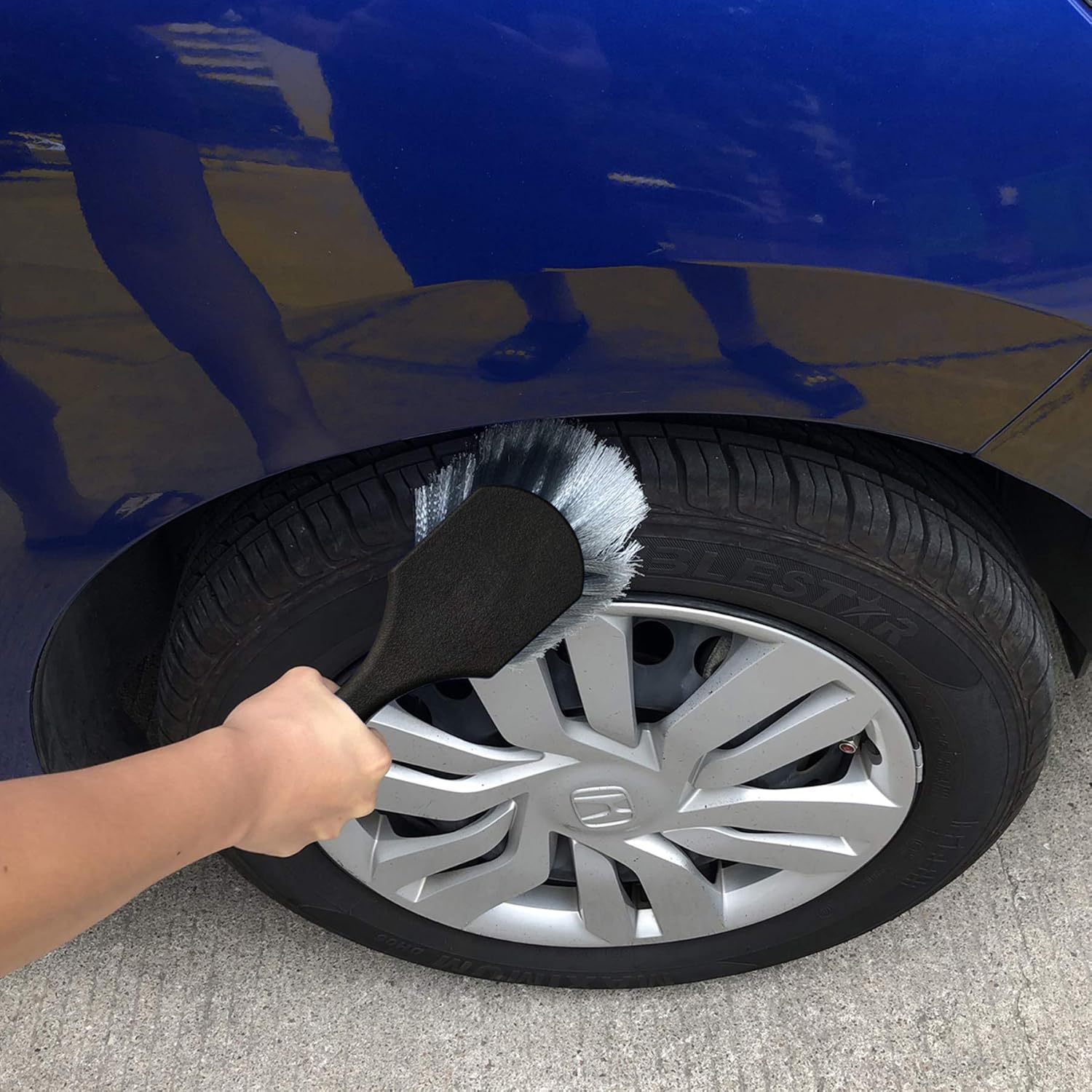 Cross-Border Short-Handle Car Tire Brush Cleaning Brush Short-Handle Brush Tire Wheel Hub Car Wash Brush Wheel Tire Brush