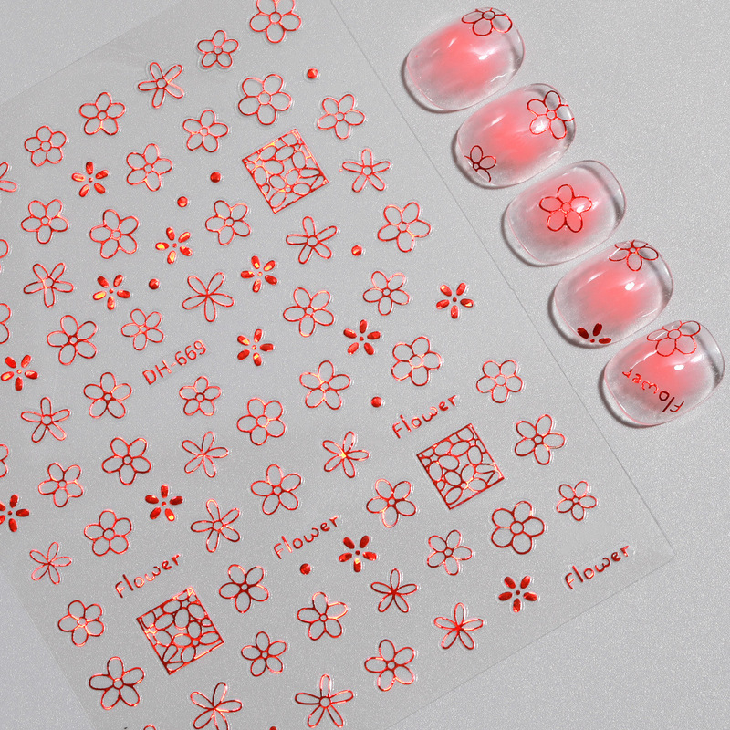 Gold-Stamped Red Small Flower Nail Stickers with Flat Adhesive Versatile Hollow Flower DIY Nail Art Stickers Accessories Dh Style Gold-Stamped Red Small Flower Nail Stickers with Flat Adhesive Versatile Hollow Flower DIY Nail Art Stickers Accessories Dh Style