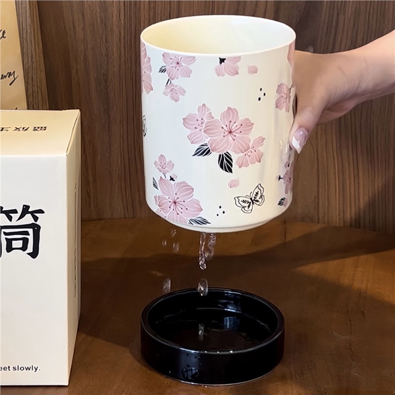 复古陶瓷筷子筒档家用台面筷子收纳盒厨房沥水防霉筷子篓|undefined