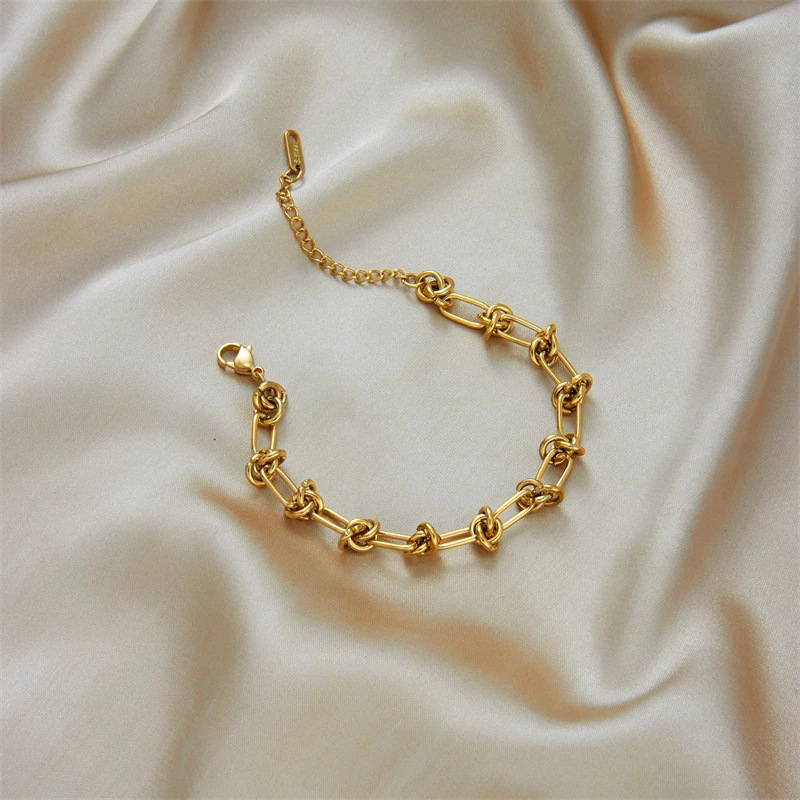 Holiday, Daily Occasion Titanium Steel Material Simple Style Solid Color Titanium Steel Plating Gold Plated Bracelets