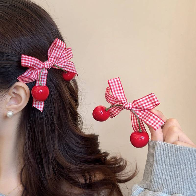 Accesorios de mariposa a cuadros rojos Accesorios de ropa Accesorios de cabello Accesorios de arco hechos a mano Accesorios Accesorios de simulación.