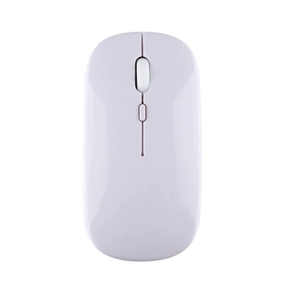 White rechargeable mouse charging, bluetooth