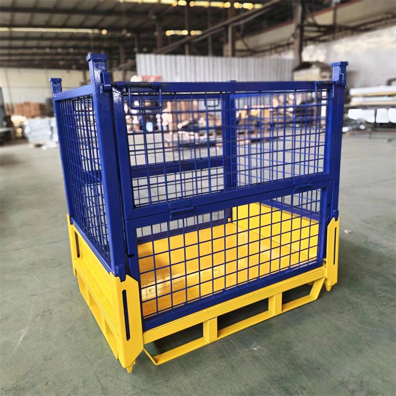 物料工厂周转笼仓储笼物料箱 重型铁板箱可折叠金属物料箱周转箱
