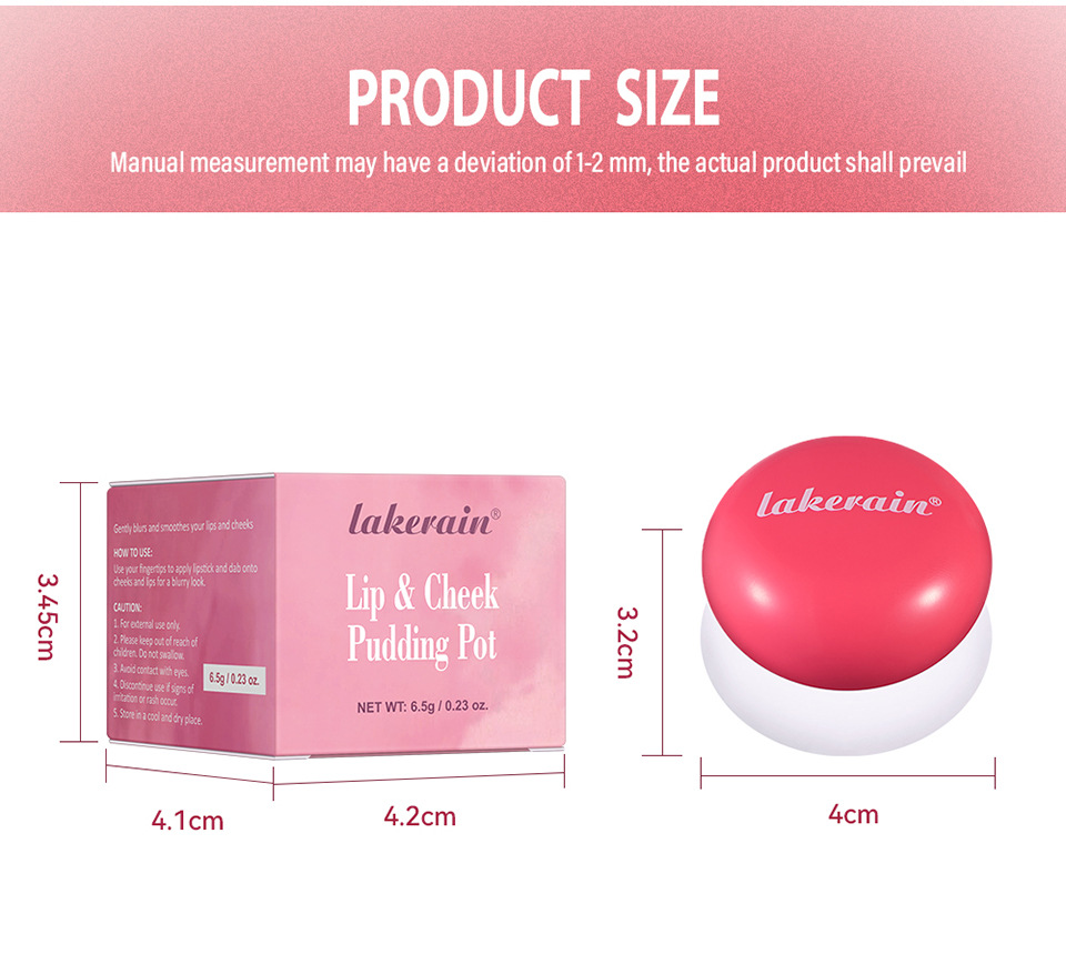 Lakerain Pudding Blush Cream Powder Matte Blush Nude Makeup Highlighter Lip and Cheek Blush Cream undefined