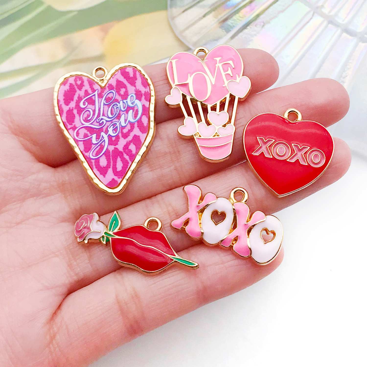 13*30mm, 15x25mm, 31x24mm Jewelry Making Size 1 Piece 13*30mm 15x25mm 31x24mm Zinc Alloy XOXO Letter Heart Shape Pendant
