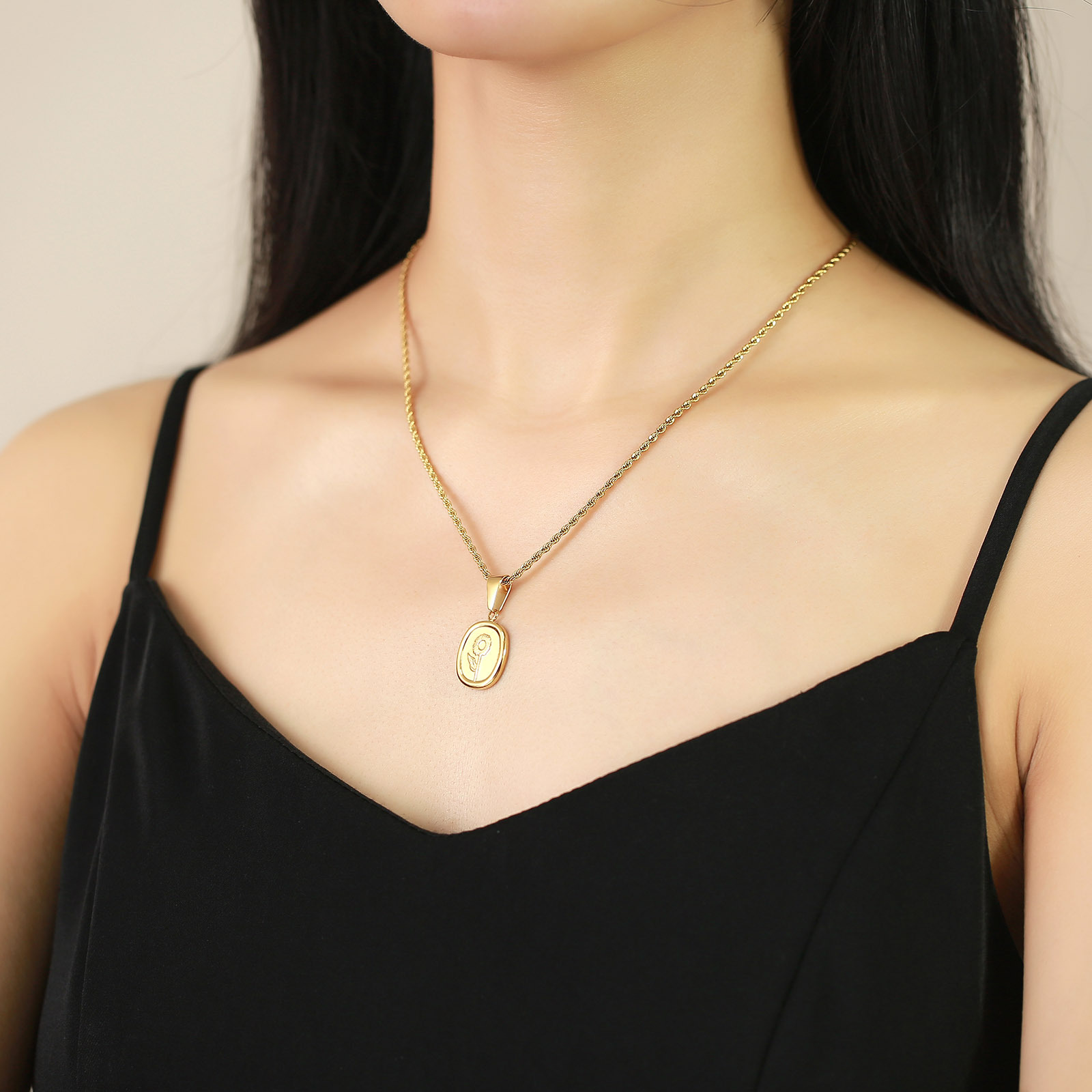 Fashion Flower Stainless Steel Necklace Plating Stainless Steel Necklaces_colorza_8