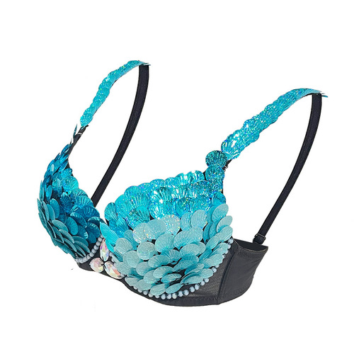 Amazon Cross-border Sparkling Nightclub Stage Performance Top European and American Cross-border Bar Belly Dance Performance Bra Top