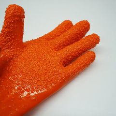 止滑顆粒抓魚手套養殖業防油防水橡膠手套 PVC耐酸鹼浸膠勞保手套