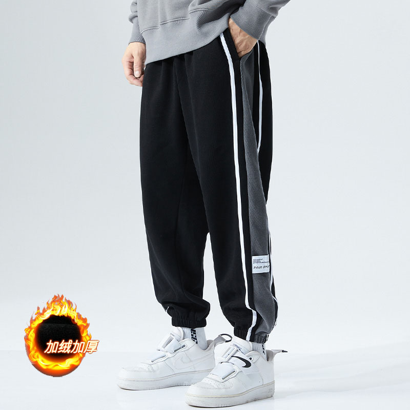 XL-6XL大码运动裤男秋冬款加绒加厚加大加肥宽松休闲男生肥佬胖