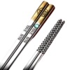 304/316L stainless steel chopsticks Wufu Linmen Chinese -style laser square chopsticks home restaurant public chopsticks tableware gift