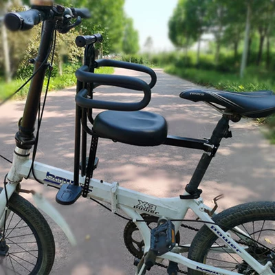 Motorcycle child seat Seat Mountain Bike Curved Beam - a-thickened-black-armrest-footrest-half-guardrail