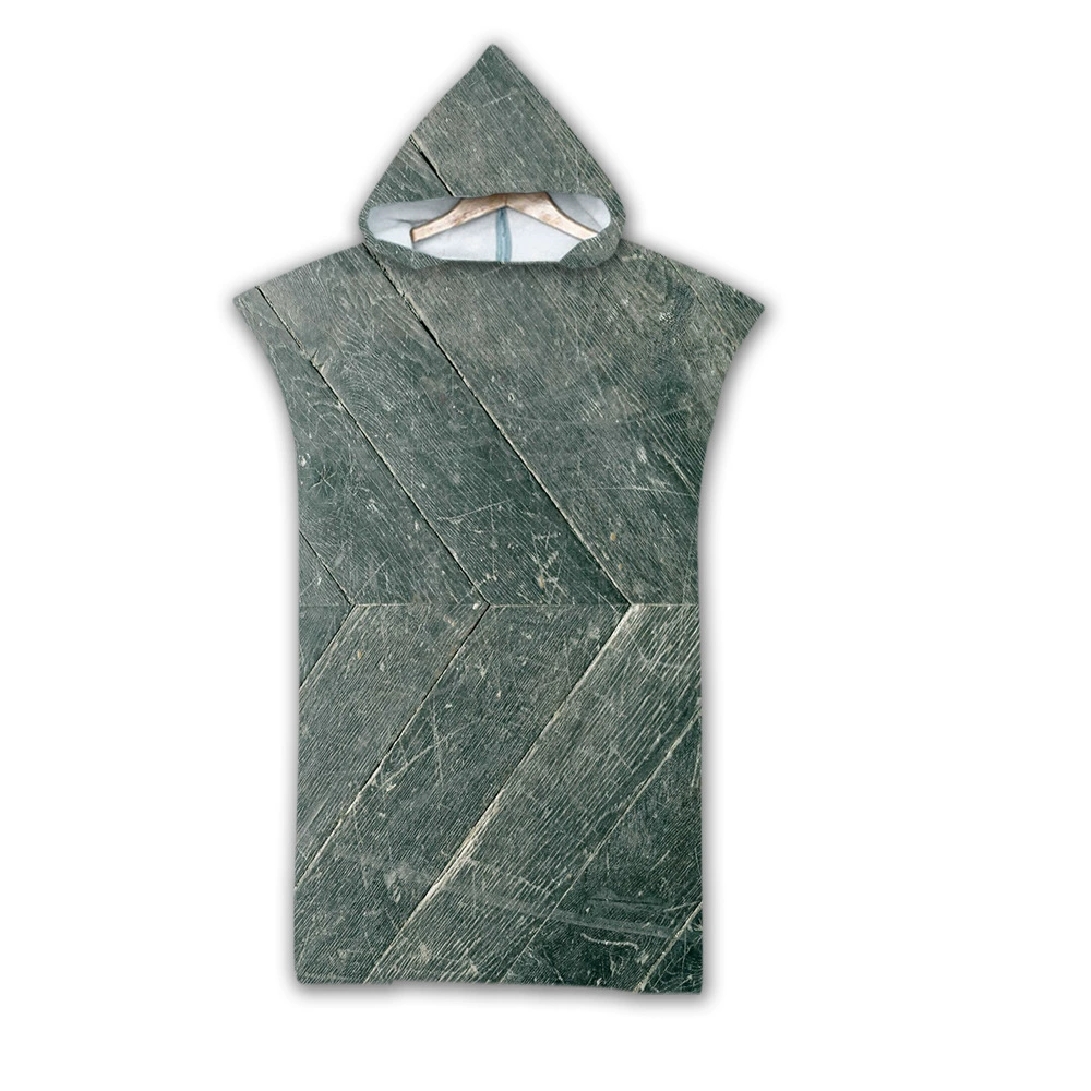 Деревянная доска текстурированная цифровая печать пляжное полотенце для взрослых с капюшоном