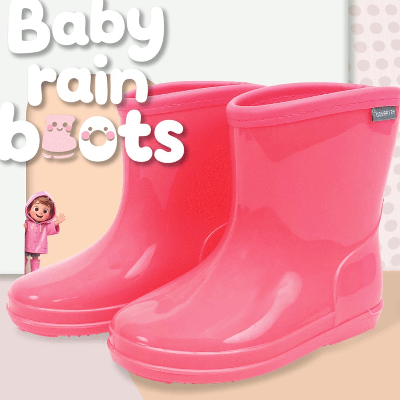 Children's Rain Boots for Boys and Girls, Lightweight Waterproof Toddler Boots, Non-Slip Kindergarten Wholesale Private