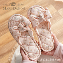 ins四季家居室内防滑静音软底木地板居家布底纯棉拖鞋女韩版加厚