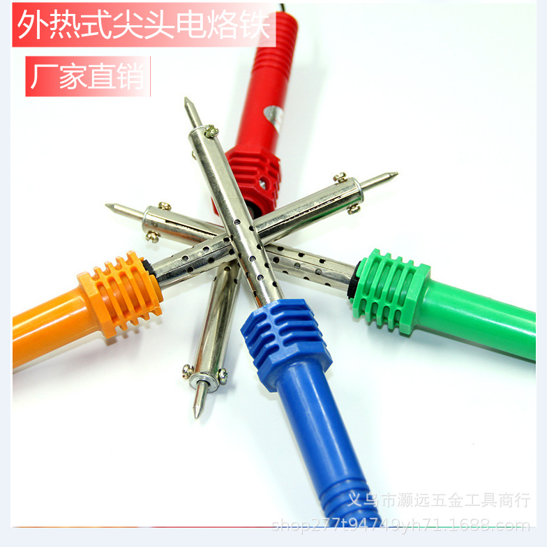 Round flat plastic handle tip external heating electric iron 30W/40W/60W