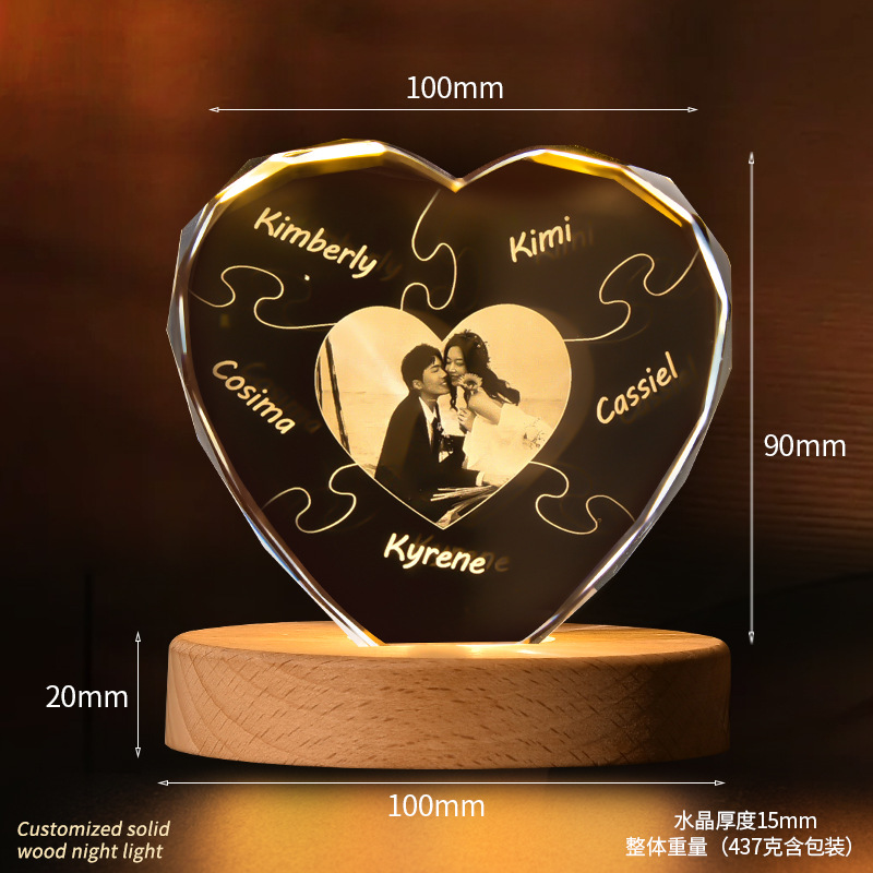 Nuevos productos transfronterizos, regalos de fotos de cristal creativos, personajes de mascotas personalizados, recuerdos, lámparas de cristal, decoración de escritorio