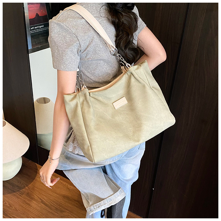 Korean style simple and versatile bag for women, new summer 2025 fashion and niche handbag, large capacity tote bag for commuting undefined