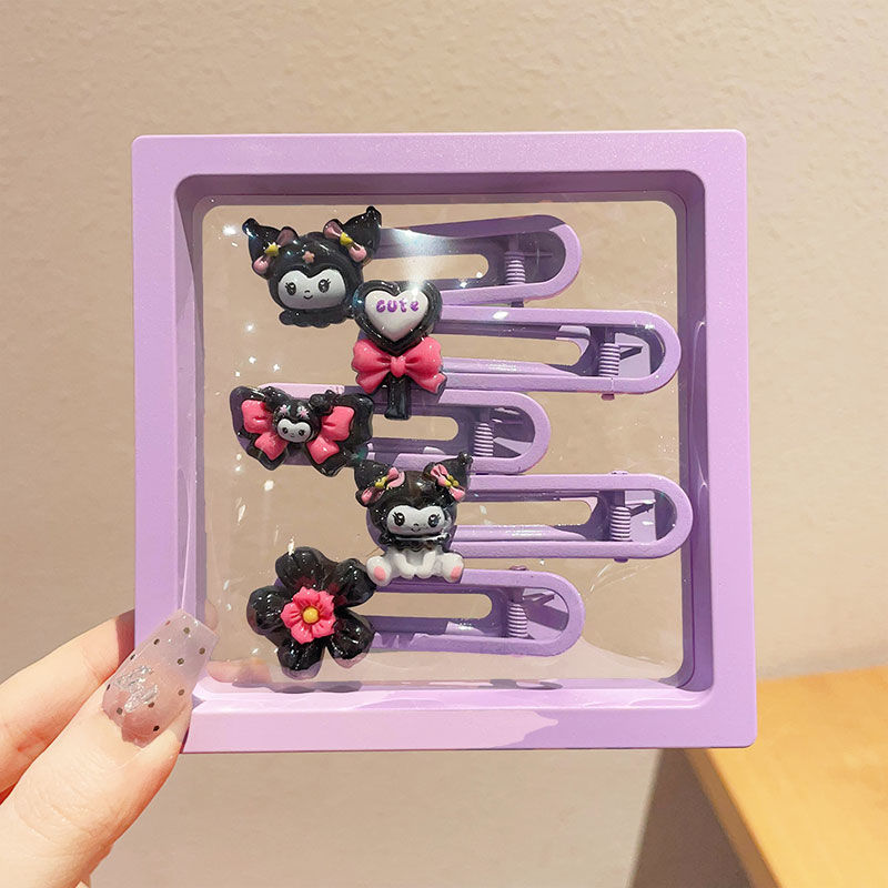 블랙 쿠로미 귀여운 덕빌 머리핀-기본