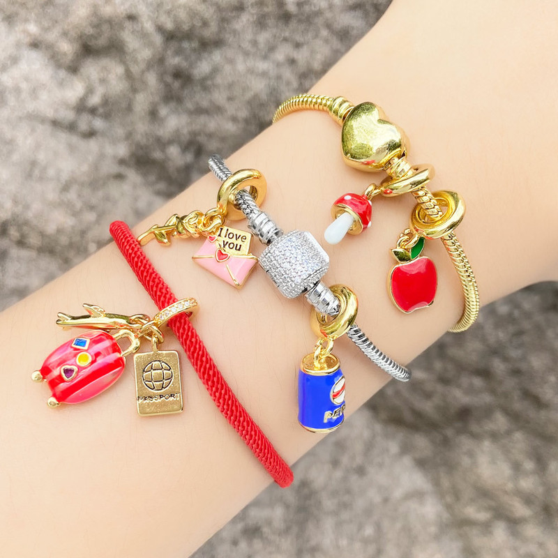 AS jewelry Amazon cross-border hot diy aircraft luggage pendant bracelet women gold plated bracelet accessories brg25