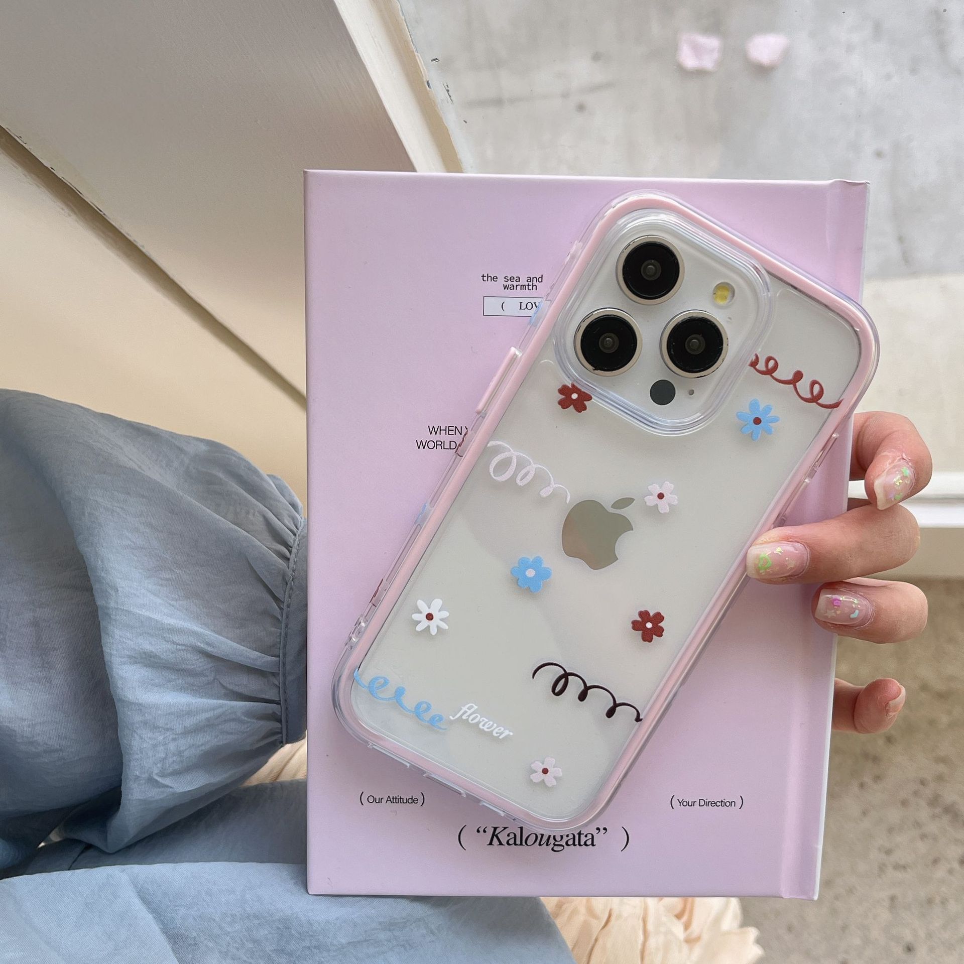 Flores de graffiti de nicho simples para Apple 16ProMax funda para teléfono móvil 15Pro Summer 14/13 Chicas 15PM