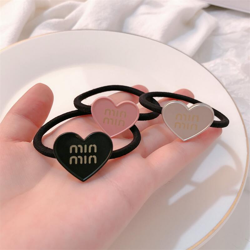 Letras amor lazo para el cabello cuerda para la cabeza cuerda para el cabello de temperamento neto rojo Japón y Corea del Sur banda de goma simple alta elasticidad y accesorios para el cabello duraderos