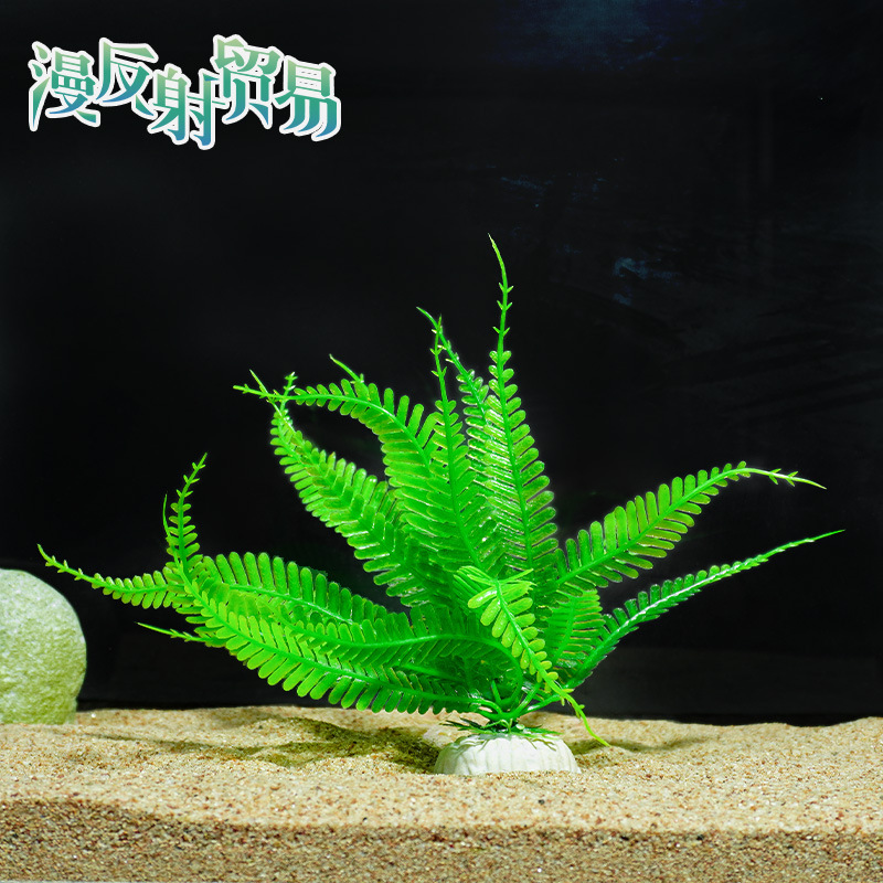 Pecera Decoración Planta Flor de plástico Flor falsa Pecera Paisaje Hoja de bambú Simulación al por mayor Agua de hierba Hotel Decoración de mesa de arena