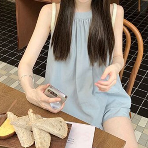 Summer 2025 Fashion Versatile Relaxed Casual Set - Full Score Loose Sleeveless Top + Shorts Two-Piece Set