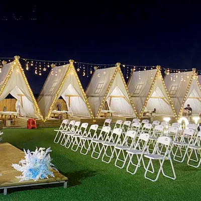 Internet Celebrity Outdoor Camping Triangle — Avtomobil dam çadırları - triangle-style-2525-meters-without-floor-more-than-4-people
